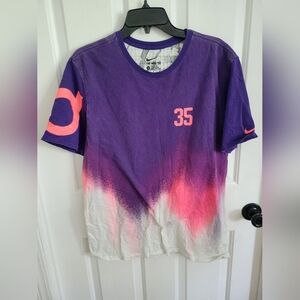 Nike Mens Purple Pink Kevin Durant Graphic Short Sleeve Dri Fit T-shirt Large